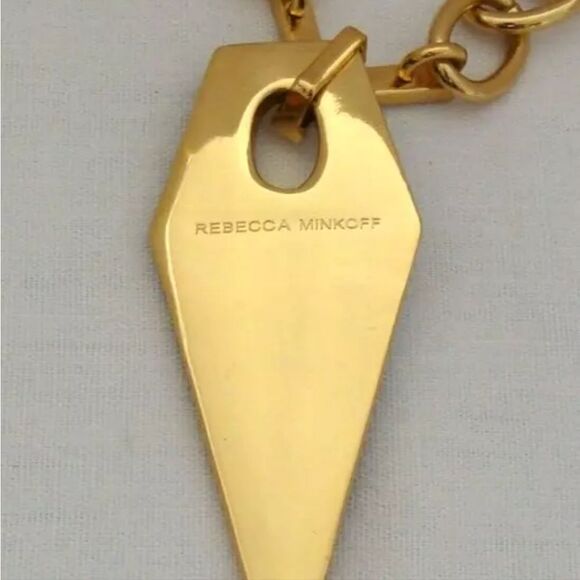 Rebecca Minkoff Gold-Tone And Black Enamel Blade Necklace - Picture 12 of 13